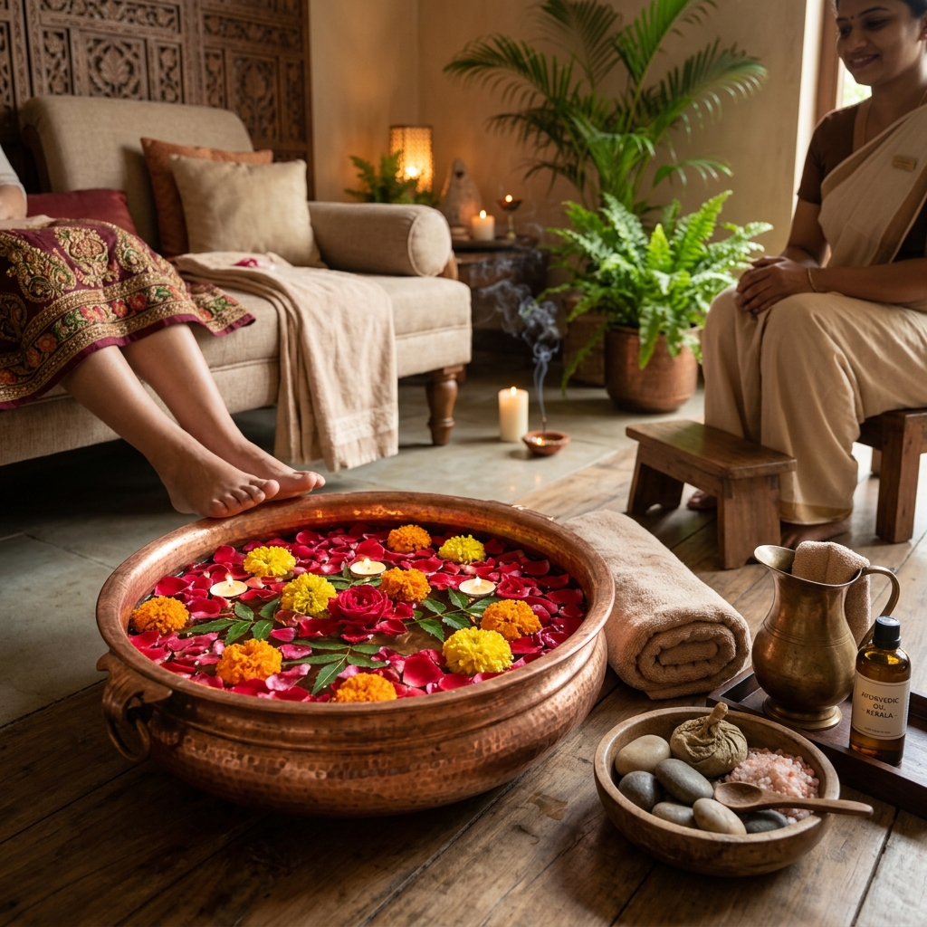 Foot Spa Bowl with Petals